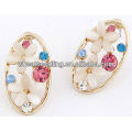 Elegante Opal Círculo Flor Stud Pendientes Moda Joyería11051393